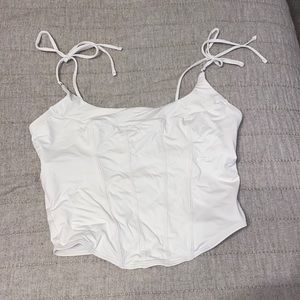 Golly Hicks Cream Corset Crop Top